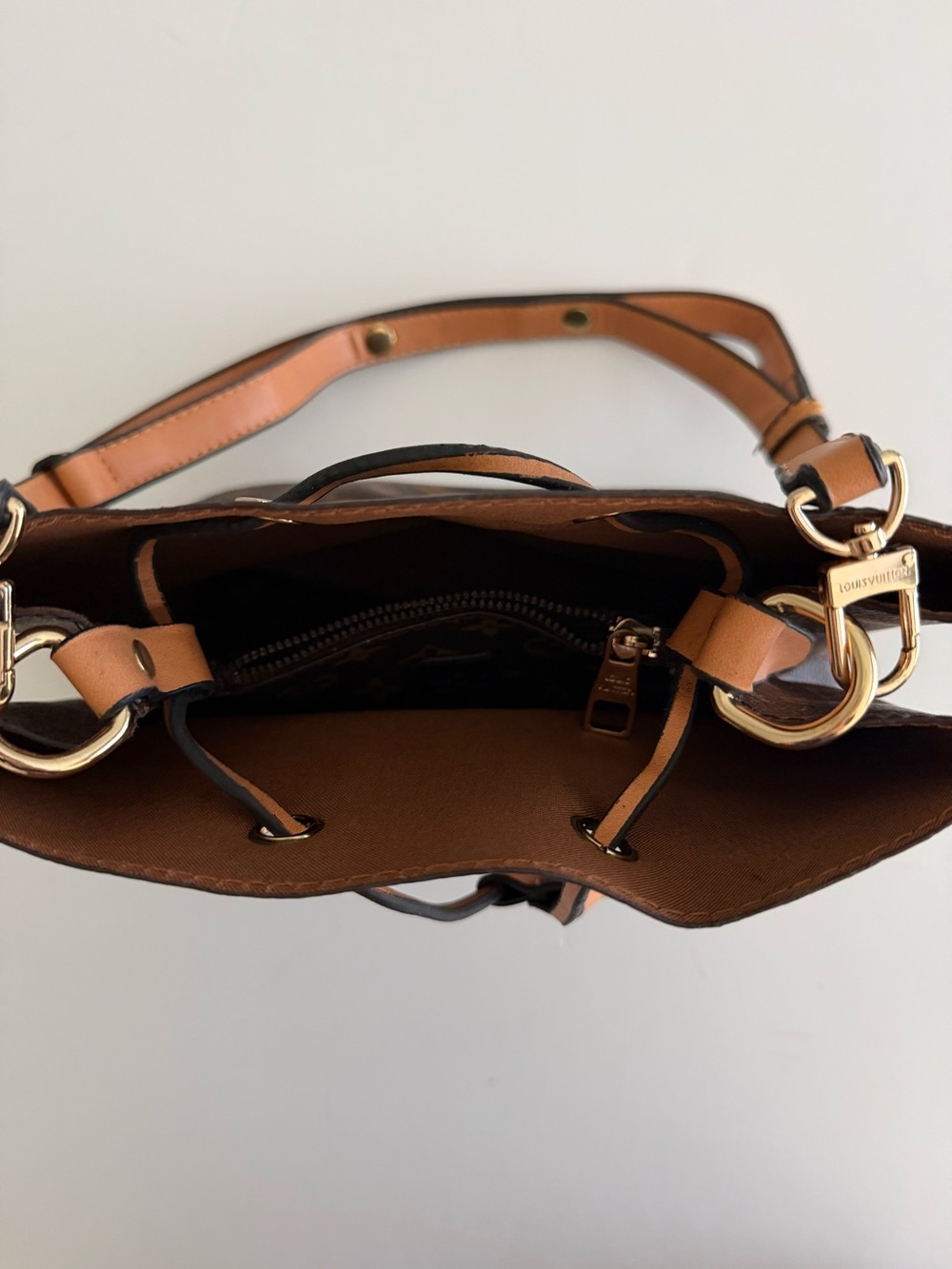 Brown Monogram Drawstring Shoulder Bag - Picture 5 of 10
